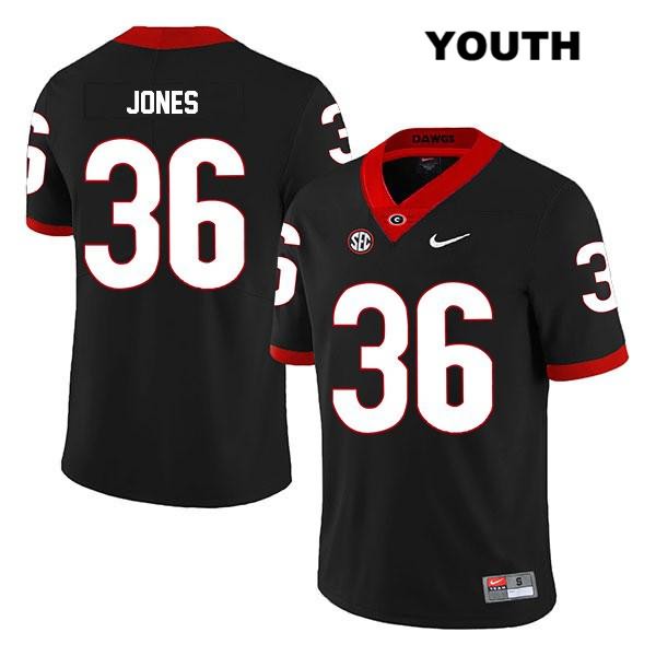 Georgia Bulldogs Youth Garrett Jones #36 NCAA Legend Authentic Black Nike Stitched College Football Jersey CHS1256YJ